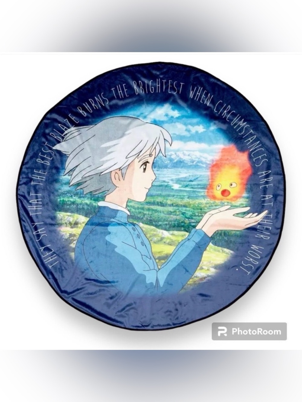 Rare! Studio Ghibli Howl's Moving Castle Sophie and Calcifer Round Throw
